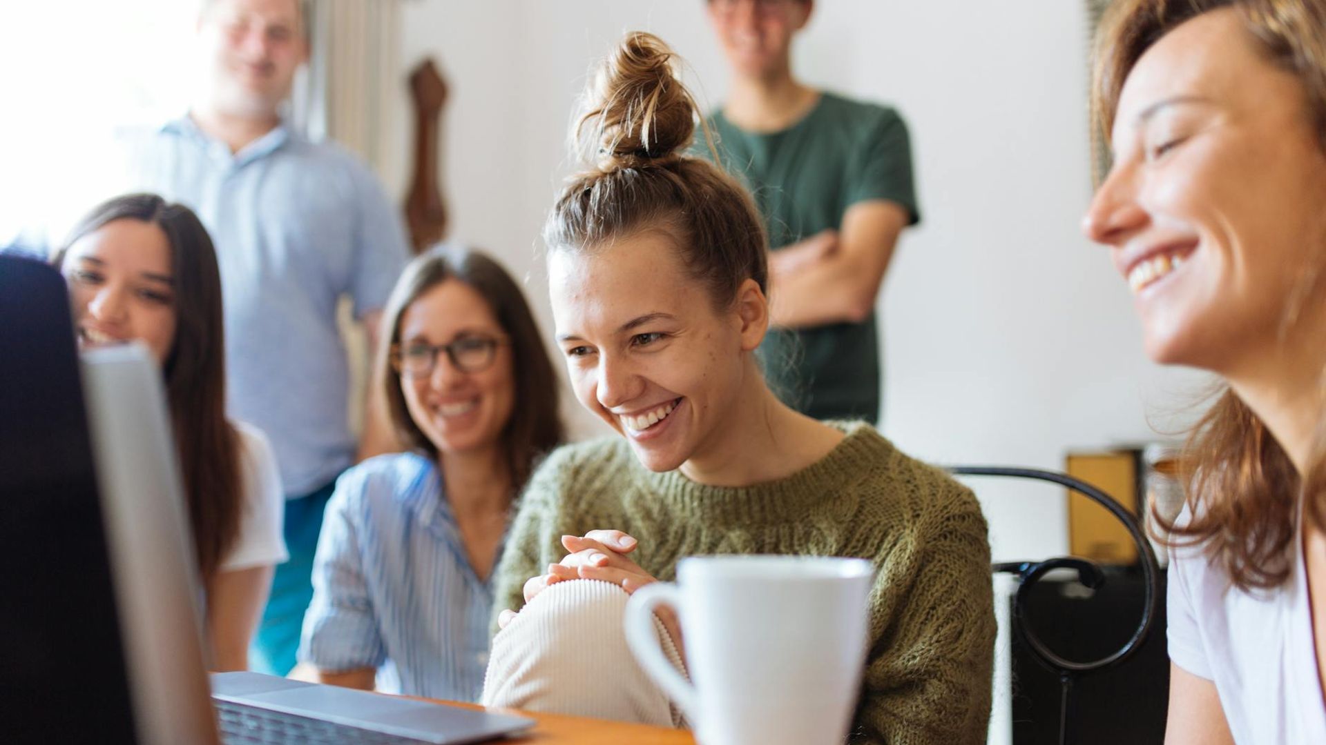 Active person doing light movements in a bright room